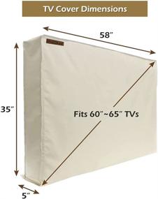 img 3 attached to 📺 IC ICLOVER Outdoor TV Cover 52-55 Inch - Heavy Duty Weatherproof Screen Protector with Zipper Velcro & Remote Pocket - Fits LED, LCD, OLED TVs