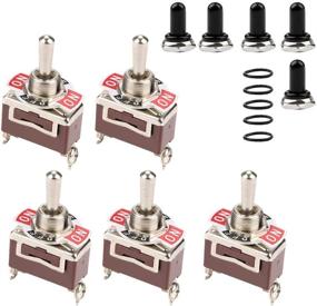 img 4 attached to 🔘 ESUPPORT Silver Contact Heavy Duty 20A 125V 15A 250V SPST 3 Terminal Pin Momentary Rocker Toggle Switch Metal Bat 5 Pack: ON-OFF-(ON) Function