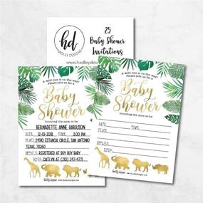 img 3 attached to Safari Baby Shower Invitations: Gender Neutral 🦁 Jungle Animal Theme – Coed Twin Party Supplies