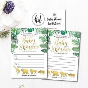 img 1 attached to Safari Baby Shower Invitations: Gender Neutral 🦁 Jungle Animal Theme – Coed Twin Party Supplies