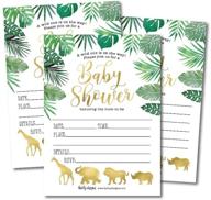 safari baby shower invitations: gender neutral 🦁 jungle animal theme – coed twin party supplies logo