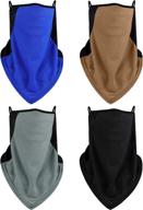 🧣 outdoor sports face bandana with ear loops, balaclava face covers, neck gaiter scarf - 4 piece set logo