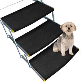 img 4 attached to RVGUARD 3 Pack RV Step Rugs: 22 🏕️ Inch Black Wrap Around Camper Stair Covers for Radius Steps