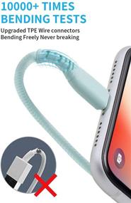 img 3 attached to 🔌 Compact 1Ft Lightning Cable Set - [3Pack] Cabepow iPhone Charger Cables, 1 Foot Apple Charging Cord in Blue for iPhone/iPad