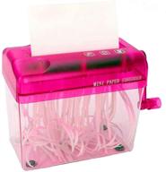 📄 portable a6 manual paper shredder senreal, mini hand shredder for documents, home office desktop stationery – pink logo