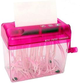 img 4 attached to 📄 Portable A6 Manual Paper Shredder SENREAL, Mini Hand Shredder for Documents, Home Office Desktop Stationery – Pink