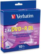 verbatim 95166 8.5 gb dl dvd+r dl: 10-disc spindle - discontinued manufacturer edition logo