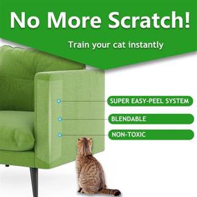 img 2 attached to 🐾 8-пак Jxselect антицарап Cat тренировочная лента, XL большого размера (11.8"x 17") или большого размера рулона (3"x30 ярдов), прозрачная двусторонняя лента для кошек, предотвращающая царапины, без шиповая лента для отпугивания кошек - защита мебели