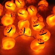 halloween string lights: 9.8 ft led pumpkin lights with 2 modes for spooky outdoor & indoor party decorations логотип