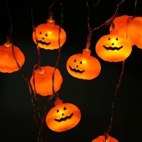 img 3 attached to Halloween String Lights: 9.8 ft LED Pumpkin Lights with 2 Modes for Spooky Outdoor & Indoor Party Decorations