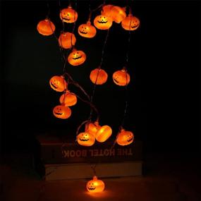 img 2 attached to Halloween String Lights: 9.8 ft LED Pumpkin Lights with 2 Modes for Spooky Outdoor & Indoor Party Decorations