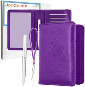 img 4 attached to 🛂 JanCalm Leather Passport Covers with Vaccine Card Holder - Travel in Style and Protection