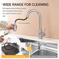 🚰 high-performance brushed nickel kitchen faucet with pull-down sprayer, single handle high arc sink faucet, commercial modern farmhouse rv stainless steel, kitchen sink faucets, cocina sink tap logo