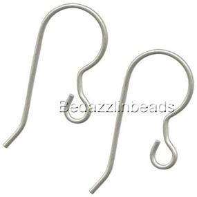 img 1 attached to 👂 Pack of 10 Nickel-Free Titanium French Hook Earring Findings with Stem & Loop Ring - Ideal for Sensitive Ears