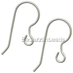 img 2 attached to 👂 Pack of 10 Nickel-Free Titanium French Hook Earring Findings with Stem & Loop Ring - Ideal for Sensitive Ears