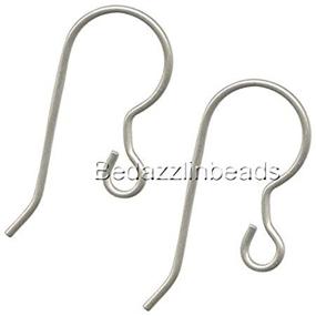 img 3 attached to 👂 Pack of 10 Nickel-Free Titanium French Hook Earring Findings with Stem & Loop Ring - Ideal for Sensitive Ears