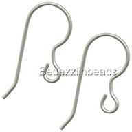 👂 pack of 10 nickel-free titanium french hook earring findings with stem & loop ring - ideal for sensitive ears logo