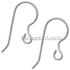 img 4 attached to 👂 Pack of 10 Nickel-Free Titanium French Hook Earring Findings with Stem & Loop Ring - Ideal for Sensitive Ears