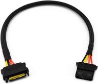 🔌 crj 15-pin sata power male to 4-pin molex female adapter cable with 12-inch sleeve logo