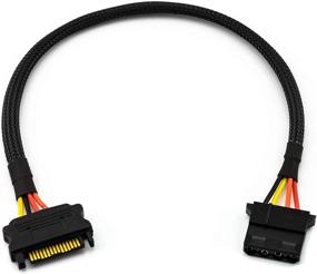 img 1 attached to 🔌 CRJ 15-Pin SATA Power Male to 4-Pin Molex Female Adapter Cable with 12-inch Sleeve