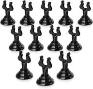 🍽️ enhance table settings with new star foodservice 27747 triton/ring-clip number holder/number stand/place card holder - set of 12, 1.5-inch, black logo