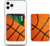 🏀 njjex pu leather phone card holder for iphone samsung galaxy lg motorola android smartphones - id credit card wallet cover case pouch sleeve with 3m adhesive stick-on [basketball] logo
