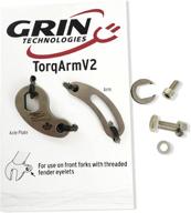 enhance bike stability with grin technologies front torque arm: fork-mounted solution with fender eyelet compatibility and robust stainless steel plate logo