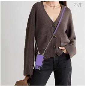 img 1 attached to 💜 ZVE Zipper Wallet Case with Crossbody Chain for iPhone 11 Pro Max - Light Purple