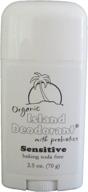 organic island deodorant - baking soda free, probiotic infused, 2.5 oz stick, natural with 🌿 magnesium, arrowroot, kaolin clay, zinc oxide, aluminum-free, unscented, vegan - ideal for sensitive skin (single stick) logo