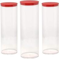 📦 prestige import group - clear petg storage tubes with red lid - 3" x 12.25" - 4 pack logo