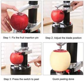 img 1 attached to 🍎 Electric Apple and Vegetable Peeler Machine - Automatic Potato Peeler, Smart Fruit Peeler Tool, Stainless Steel Kitchen Peeling Device [Includes 1 Adapter, 2 Extra Blades], with 2 Sets of Garlic Peeler