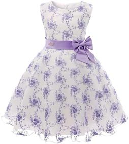 img 4 attached to 👗 Cichic Girls Dresses 2019 - Elegant Light Purple Flower Girl Wedding Dress for Party (2-9 Years)