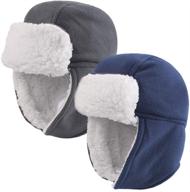 🧤 cold weather girls' fleece winter beanie trapper with earflap logo