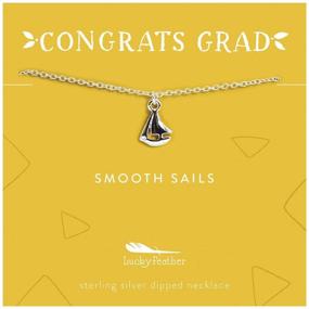 img 4 attached to 🎓 Stylish Graduation Necklace for Her 2021 - Lucky Feather College & High School Graduation Gift - 14k Gold & Sterling Silver Plated - Congratulations Pendant