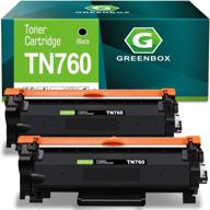 🖨️ greenbox brother tn760 tn-760 tn730 tn-730 compatible toner cartridge (2 black) - high-quality replacement for hl-l2350dw dcp-l2550dw hl-l2395dw hl-l2390dw hl-l2370dw printer logo