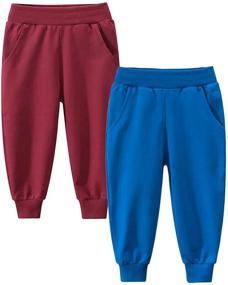 img 4 attached to Sharely Toddler Sweatpants Athletic Striped