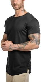img 3 attached to Longline Bodybuilding Tshirts Reflective Crewneck Men's Clothing and T-Shirts & Tanks