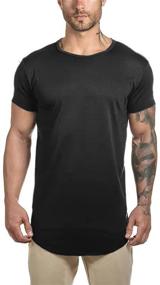 img 4 attached to Longline Bodybuilding Tshirts Reflective Crewneck Men's Clothing and T-Shirts & Tanks