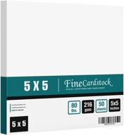 📦 premium 5x5 square cardstock - 80lb cover white thick card stock paper, ideal for scrapbooking, arts and crafts, wedding invitations, business cards - 50 cards per pack logo