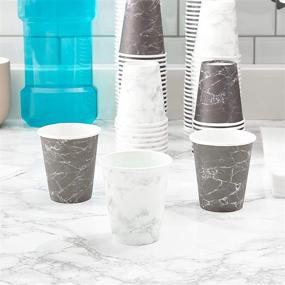 img 2 attached to 🥤 Small Marble Paper Cups for Bathroom, Rinsing, Mouthwash - 3 oz (Pack of 600)