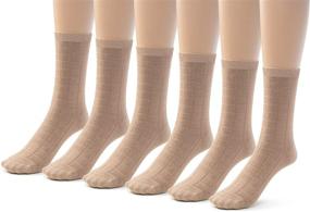 img 4 attached to Носки для мальчиков и девочек из бамбука Silky Toes Bamboo Crew - 3 или 6 упаковок: Стильные носки для костюма и школы без швов
