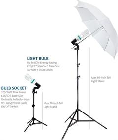 img 3 attached to 📸 LimoStudio 800W Photography Photo Portrait Studio Umbrella Triple Continuous Lighting Kit - 2 x White Umbrella Lighting, 1 x Tabletop Mini Lighting Kit for Enhanced SEO, AGG1210