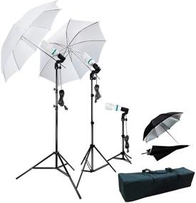 img 4 attached to 📸 LimoStudio 800W Photography Photo Portrait Studio Umbrella Triple Continuous Lighting Kit - 2 x White Umbrella Lighting, 1 x Tabletop Mini Lighting Kit for Enhanced SEO, AGG1210