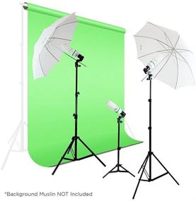 img 2 attached to 📸 LimoStudio 800W Photography Photo Portrait Studio Umbrella Triple Continuous Lighting Kit - 2 x White Umbrella Lighting, 1 x Tabletop Mini Lighting Kit for Enhanced SEO, AGG1210