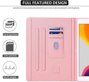 img 2 attached to 🦄 iPad 10.2 Case - Dteck Slim Premium PU Leather Folio Stand Smart Auto Wake/Sleep & Pencil Holder Soft Protective Wallet Cover, Pink Unicorn - Compatible with iPad 9th, 8th, and 7th Generation (2021, 2020, 2019)