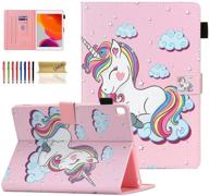 🦄 ipad 10.2 case - dteck slim premium pu leather folio stand smart auto wake/sleep & pencil holder soft protective wallet cover, pink unicorn - compatible with ipad 9th, 8th, and 7th generation (2021, 2020, 2019) logo