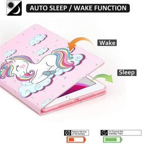 img 3 attached to 🦄 iPad 10.2 Case - Dteck Slim Premium PU Leather Folio Stand Smart Auto Wake/Sleep & Pencil Holder Soft Protective Wallet Cover, Pink Unicorn - Compatible with iPad 9th, 8th, and 7th Generation (2021, 2020, 2019)