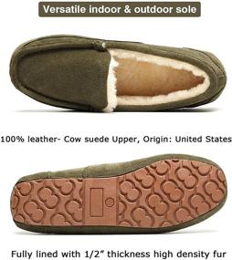 img 2 attached to 👞 Genuine Leather Moccasin Slippers with Anti-Slip Sole