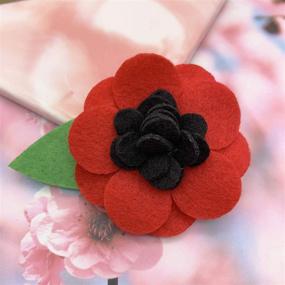 img 1 attached to 💮 XGALBLA Poppy Wool Felt Flower Brooch Pin - Handmade Remembrance Day Poppies