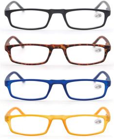 img 2 attached to Стильные очки MODFANS для чтения - 4 пары с узкими оправами для мужчин и женщин